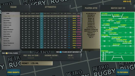 Screenshot Retro Rugby