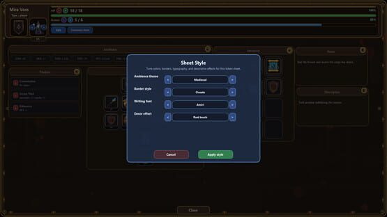 Screenshot RP2D Virtual Tabletop