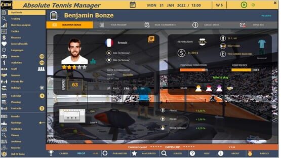 Screenshot Absolute Tennis Manager
