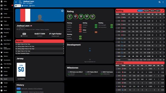 Screenshot Baseball Legacy Manager 25