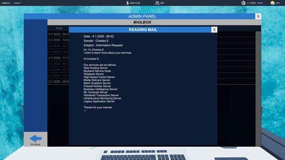 Screenshot Cloud Server Simulator