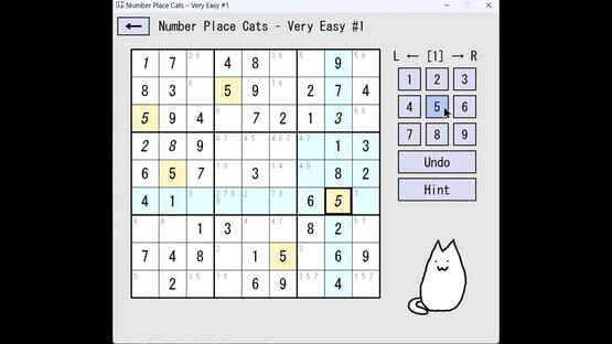 Screenshot Number Place Cats