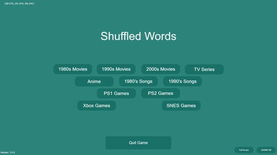 Screenshot Shuffled Words