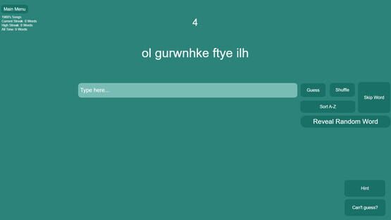 Screenshot Shuffled Words