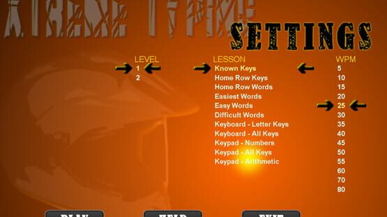 Screenshot Xtreme Typing