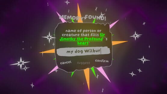 Screenshot Nick's Recursive Videogame About Deciphering Word Puzzles to Discover Your Identity and Redefine the Universe!