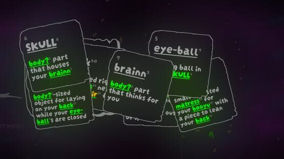 Screenshot Nick's Recursive Videogame About Deciphering Word Puzzles to Discover Your Identity and Redefine the Universe!