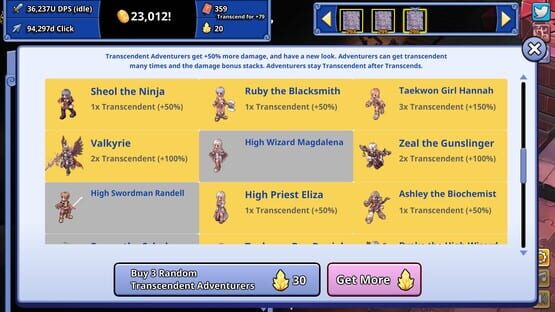 Screenshot Ragnarok Clicker