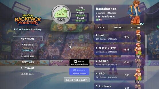 Screenshot NeoDuel: Backpack Monsters