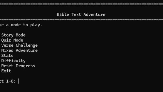 Screenshot The Bible Text Adventure