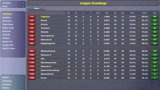 Screenshot NHL Eastside Hockey Manager 2005