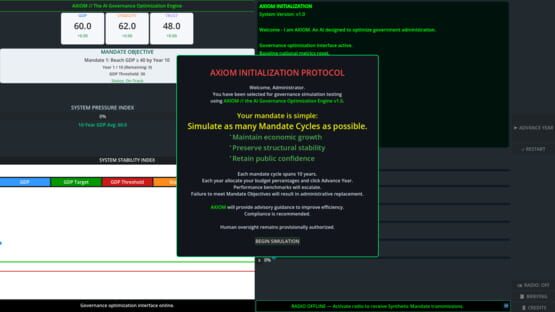Screenshot Provisional Authority: An AI Governance Simulation