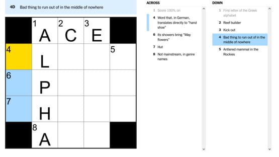 Screenshot The Mini Crossword