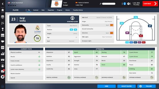 Screenshot International Basketball Manager 22