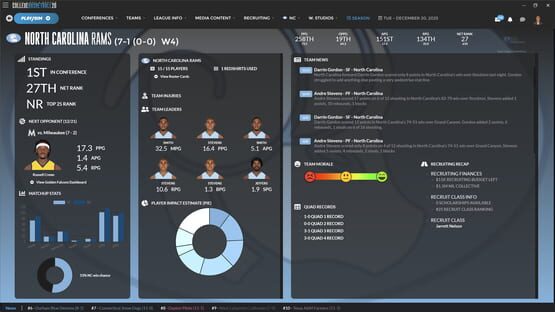 Screenshot Draft Day Sports: College Basketball 26
