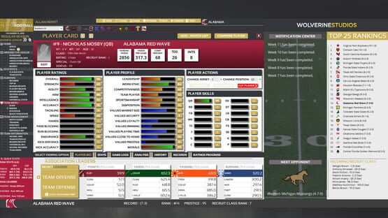 Screenshot Draft Day Sports: College Football 2019
