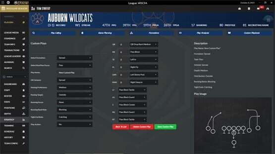 Screenshot Draft Day Sports: College Football 2023
