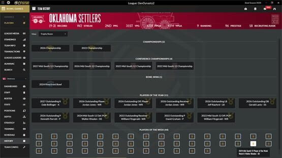 Screenshot Draft Day Sports: College Football 2023