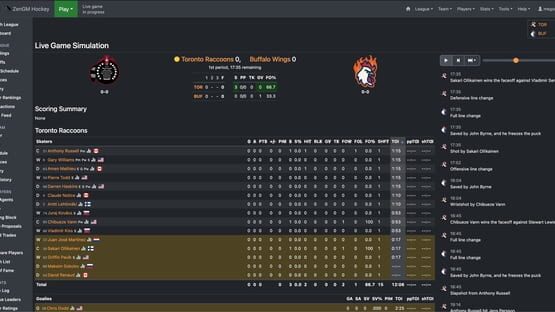 Screenshot ZenGM Hockey